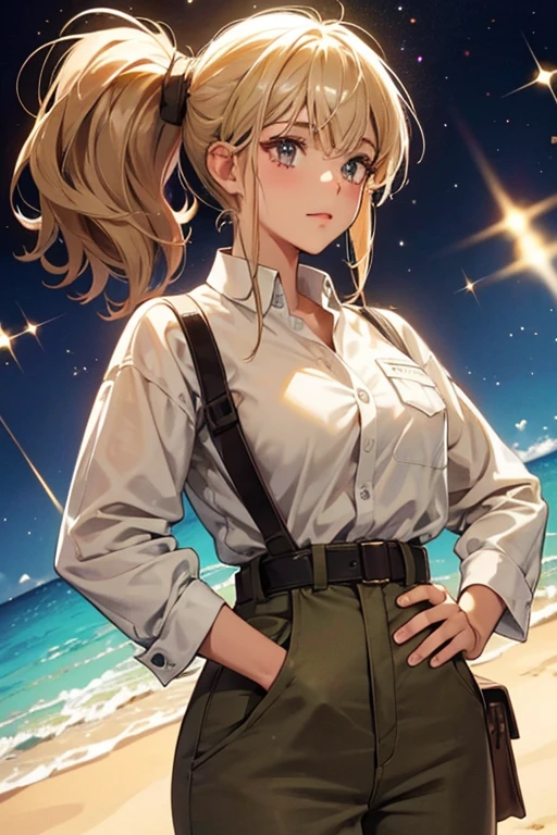 She is a khaki mocha and light tan who has black eyes. SPARKLE; GLITTER