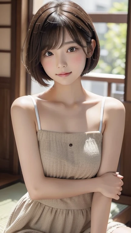 ( best quality:1.5), 1girl, solo,short hair, round face, Japanese,