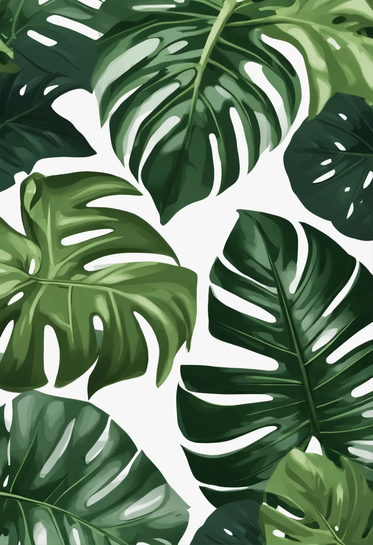 Green tropical forest background monstera leaves palm leaves branches Exotic plants background for banner template decor postcard Abstract foliage and botanical wallpaper Vector
