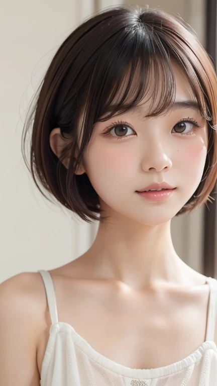 ( best quality:1.5), 1girl, solo,short hair, round face, Japanese,