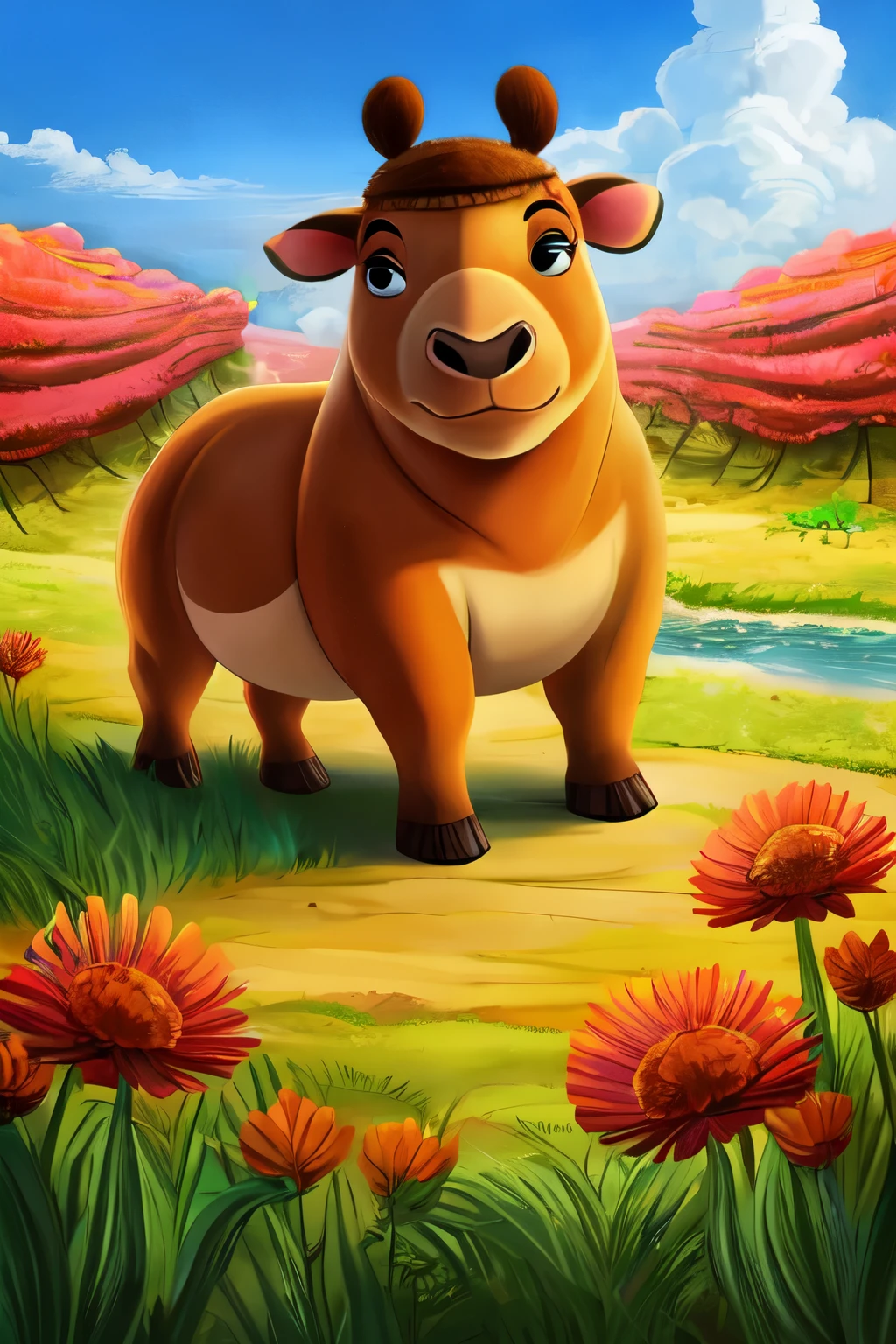 ((melhor qualidade)), ((obra de arte)), capivara de cartola e monoclolo desenho