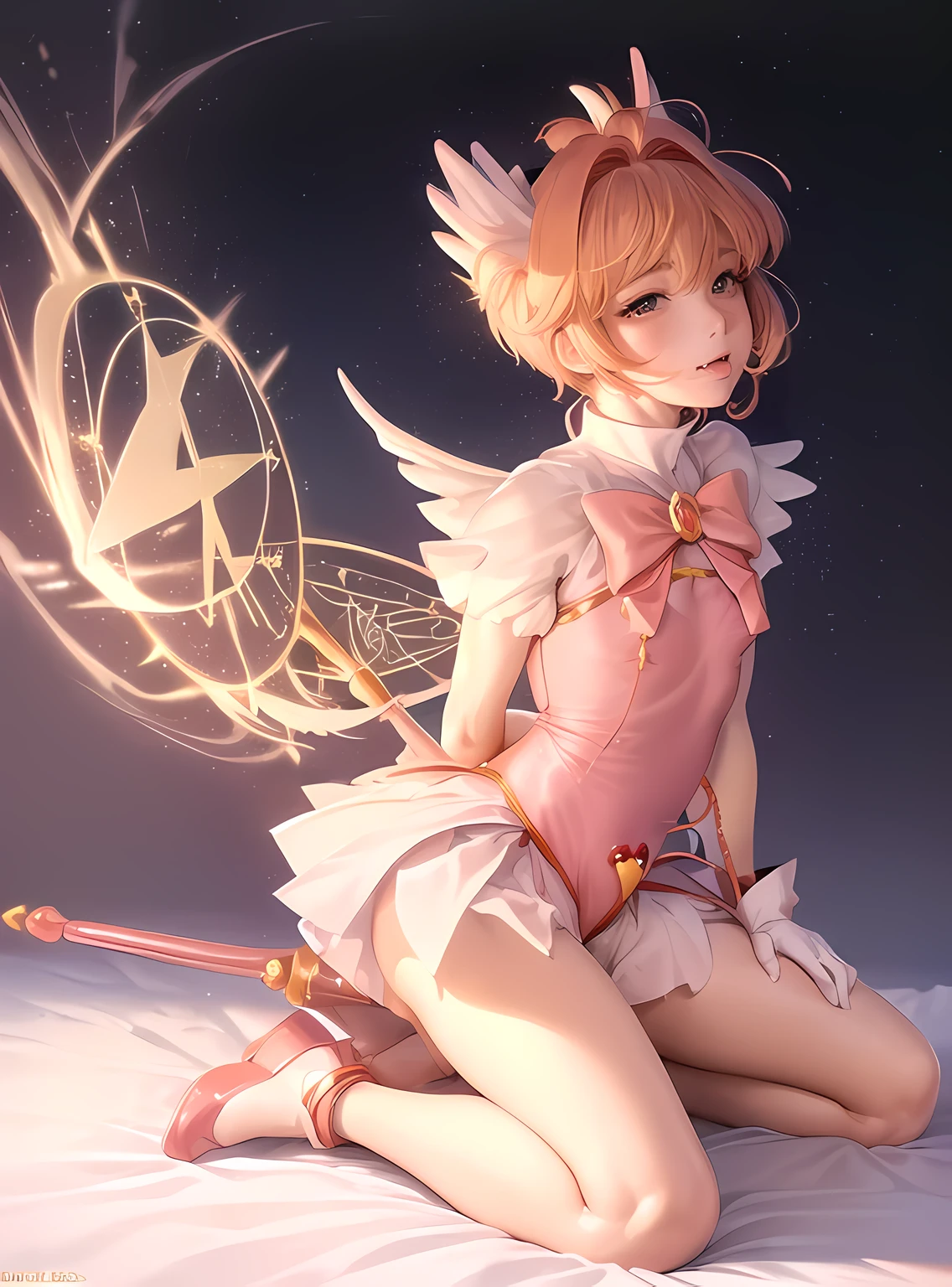 1 Beautiful Girl, Card Captor Sakura, Orange short-haired, (Magical girl:1.4), (magical girl costume:1.7), (blush), masterpiece, highest quality, ((Realistic photo)), High resolution, (One 40-year-old mafia man, penis:1.2), Perfect limbs, (Mating press:1.2), sexual intercourse, ((((penis enters vagina)))), behind, Spread your legs, Beautiful vagina depiction, ((Binding, Rotate your arms behind your back:1.4)), ((Restrained by rope))