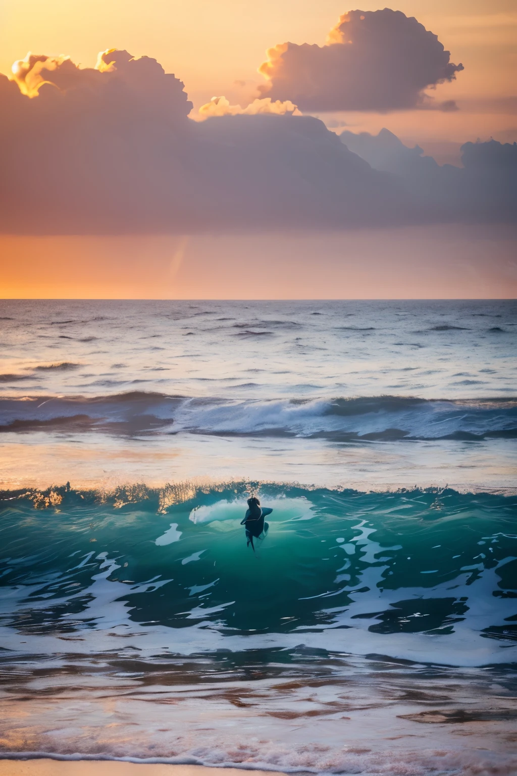 "Imagine a serene coastal scene at golden hour., Where sea and sky merge in a breathtaking embrace. This image was taken with a Canon EOS R5, Equipped with 70-200mm F/2.8 Lenses, Create a high-resolution composition, Capturing the vastness of the sea and sky. The camera setup includes a 45-megapixel sensor., the result、16K resolution is now possible. To ensure optimal quality and minimal noise, ISO value 200 selected. The shutter speed was set to 1./200s, Freeze a moment in time, on the other hand、A large aperture of f is/2.8. Artistic depth of field and improved light capture now possible."