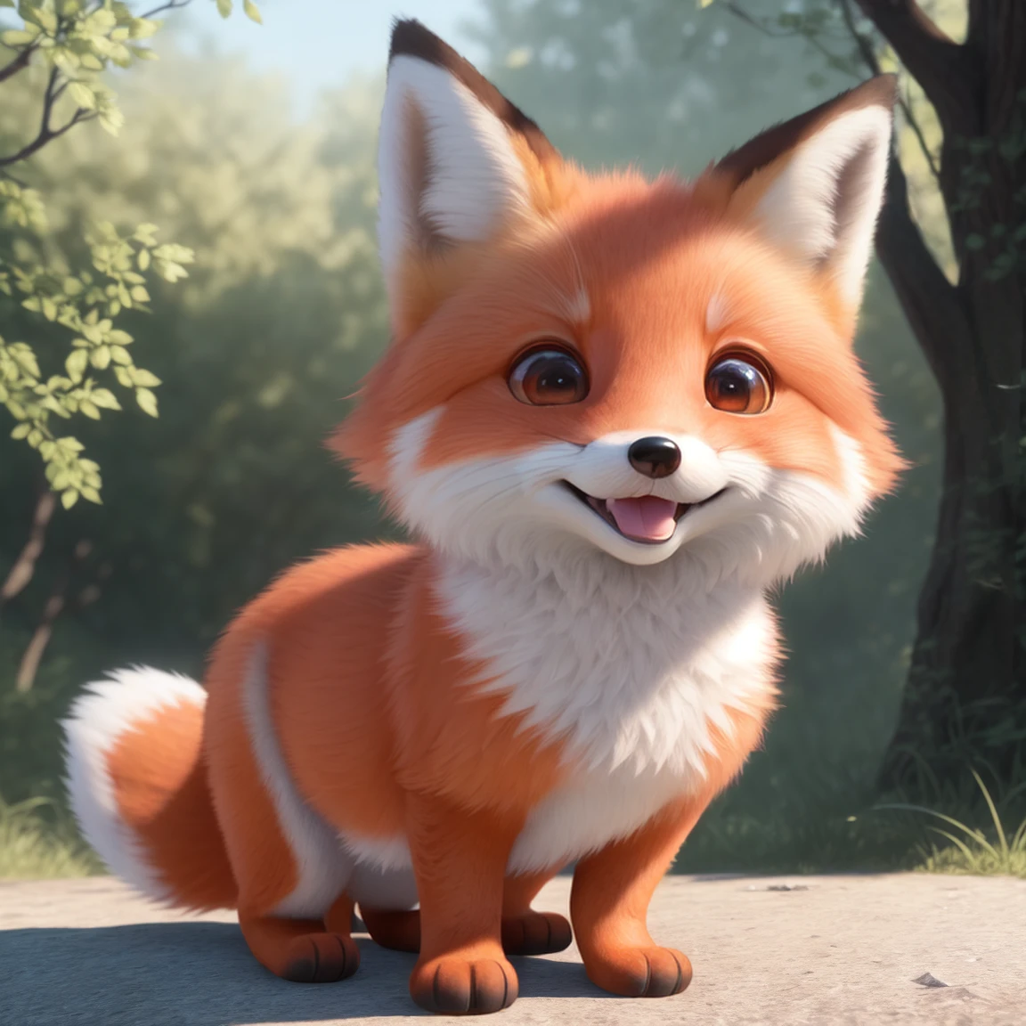 (masterpiece), (best quality), (ultra-detailed), (full body:1.2), (solo), Super cute, Pixar, (red Baby fox), Big bright eyes, Fluffy, Smile, Delicate and fine, Fairy tales, Incredibly high detailed, Pixar style, Bright color palette, Natural light, Simple background with pure color, Octane render, Trending on Artstation, Gorgeous, Ultra wide angle, 8k, HD, Realistic