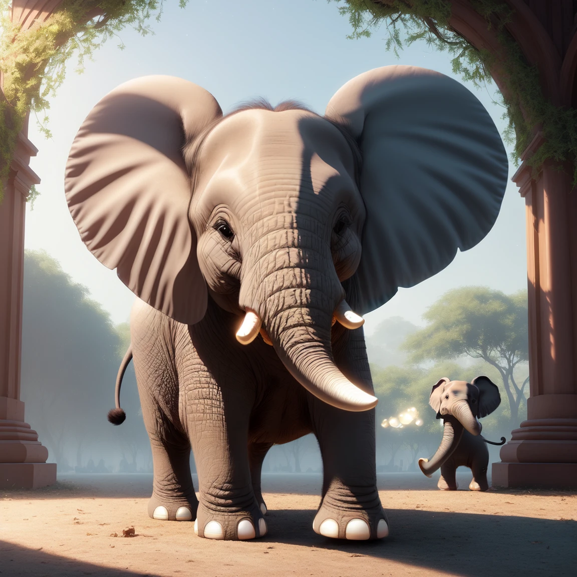 (masterpiece), (best quality), (ultra-detailed), (full body:1.2), (solo), Super cute, Pixar, (Baby elephant), Big bright eyes, Fluffy, Smile, Delicate and fine, Fairy tales, Incredibly high detailed, Pixar style, Bright color palette, Natural light, Simple background with pure color, Octane render, Trending on Artstation, Gorgeous, Ultra wide angle, 8k, HD, Realistic