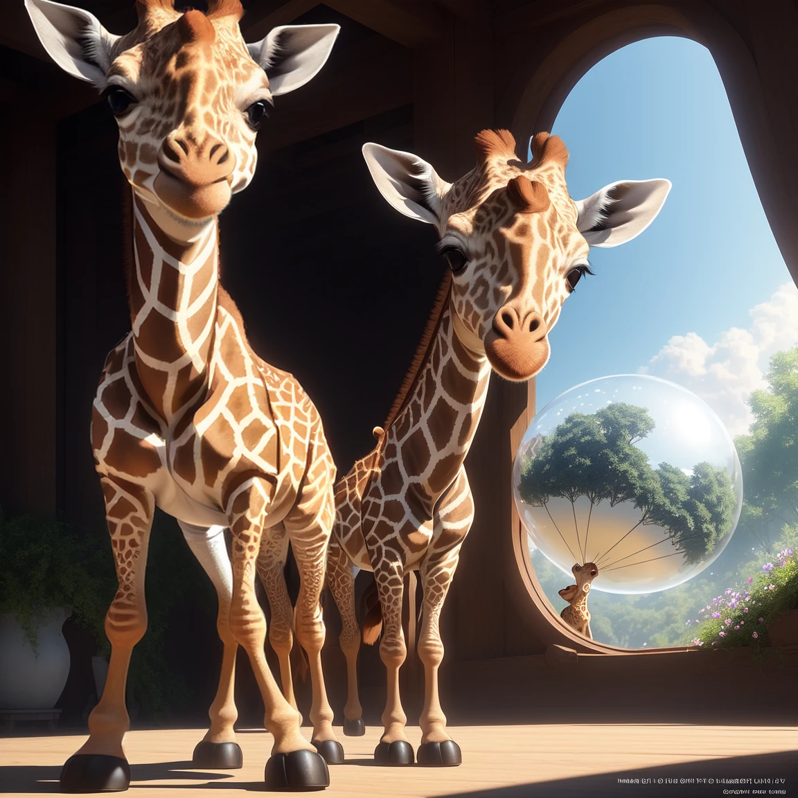 (masterpiece), (best quality), (ultra-detailed), (full body:1.2), (solo), Super cute, Pixar, (Baby Giraffe), Big bright eyes, Fluffy, Smile, Delicate and fine, Fairy tales, Incredibly high detailed, Pixar style, Bright color palette, Natural light, Simple background with pure color, Octane render, Trending on Artstation, Gorgeous, Ultra wide angle, 8k, HD, Realistic