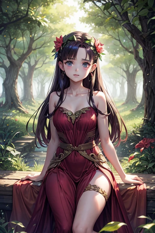 Gloxinia rey de las hadas en fondo de bosque de las hadas