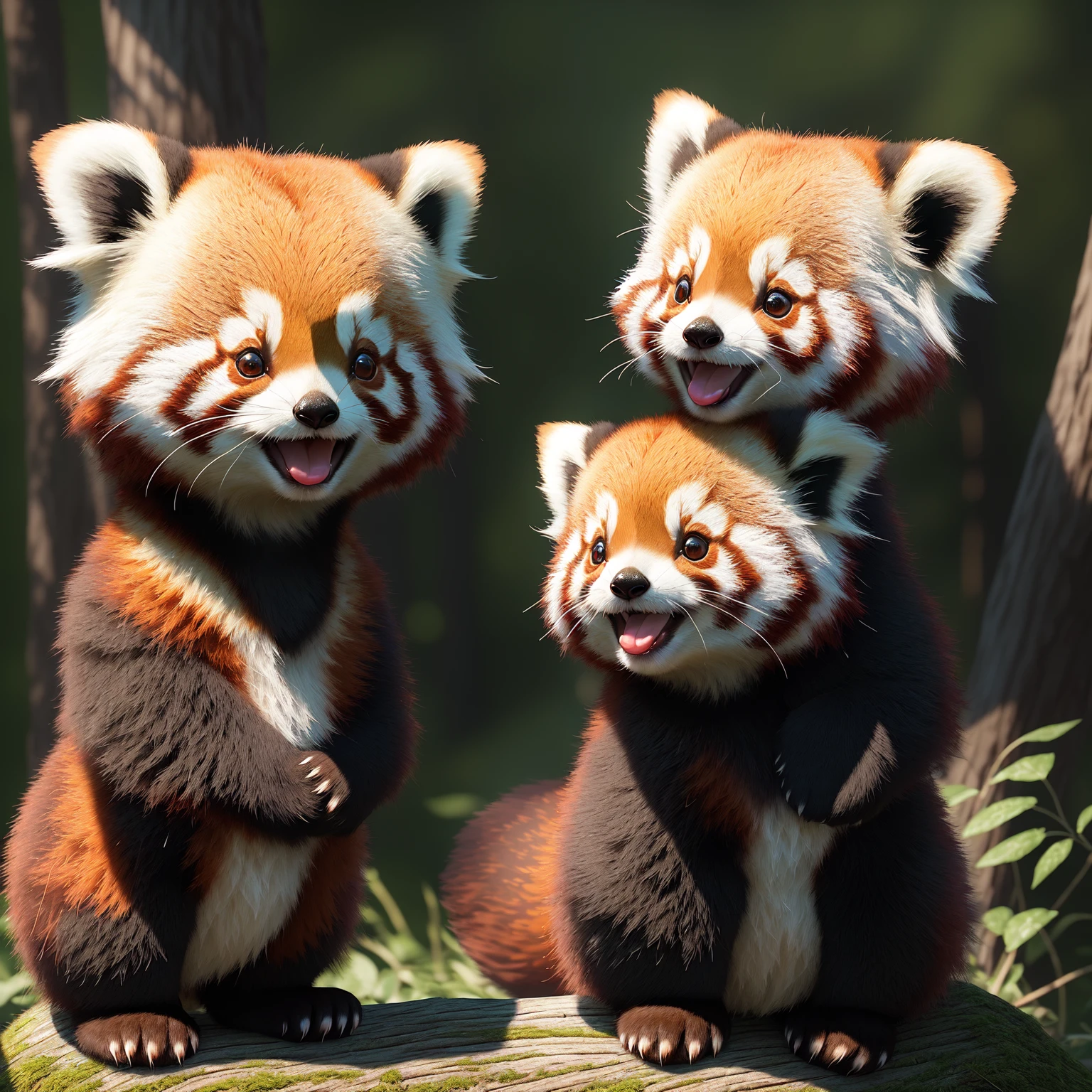 (masterpiece), (best quality), (ultra-detailed), (full body:1.2), (solo), Super cute, Pixar, ( Red Panda), (solo), Big bright eyes, Fluffy, Smile, Delicate and fine, Fairy tales, Incredibly high detailed, Pixar style, Bright color palette, Natural light, Simple background with pure color, Octane render, Trending on Artstation, Gorgeous, Ultra wide angle, 8k, HD, Realistic
