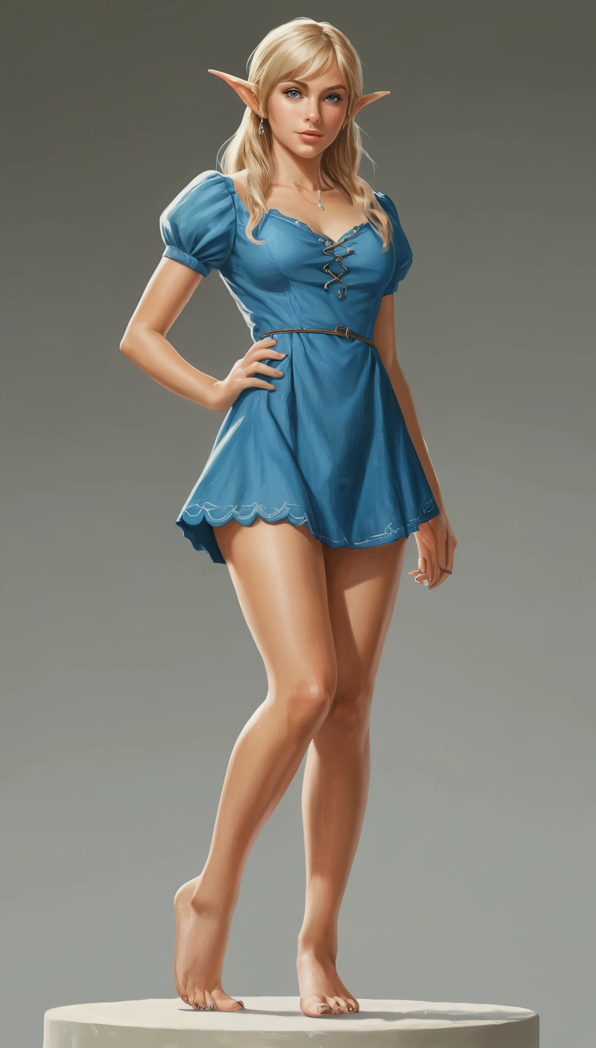 high detailed, masterpiece  <lora:Aliceinwonderland_character:0.5> as cartoon character, blonde hair, blue dress,  white long socks, black high heel shoes, looking at viewer, perfect hands, big breast, wide hips, thick thighs, ultra realistic digital art, a 3D render, photorealism, clean scene, white background, white wall, shinny floor, white floor, <lora:P2p0:0.9>