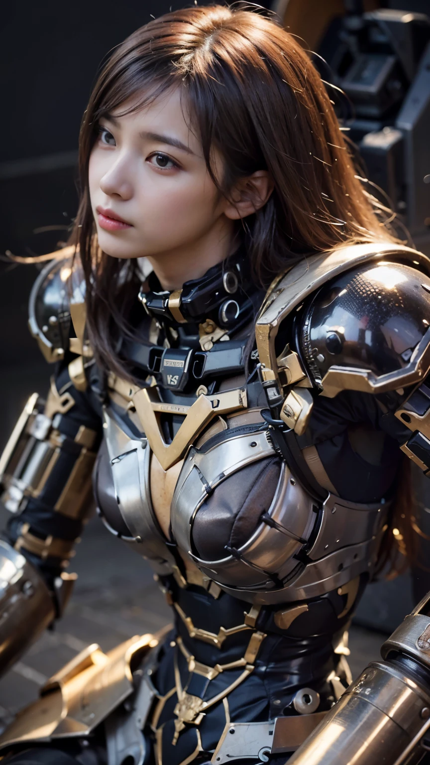 (masterpiece, best quality:1.2), (8k uhd, 16k, 32k, ultra high res), (photorealistic:1.37), (RAW photo), ultimate-realistic, ultimate-realistic details, ultimate-realistic texture, ultimate-intricate details, ultimate-realistic lighting, ultimate-realistic shadow, japanese girl, ultimate-cute face, ultimate-RAW skin, ultimate-realistic eyes, woman in powered suit, cannon mounted on shoulder, very cute face, mechanical, extremely intricate details, full body shot, ultimate photorealistic, clear stream