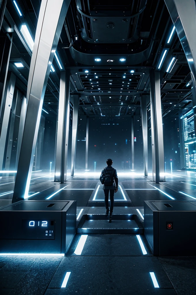 Futuristic place with super technology 
