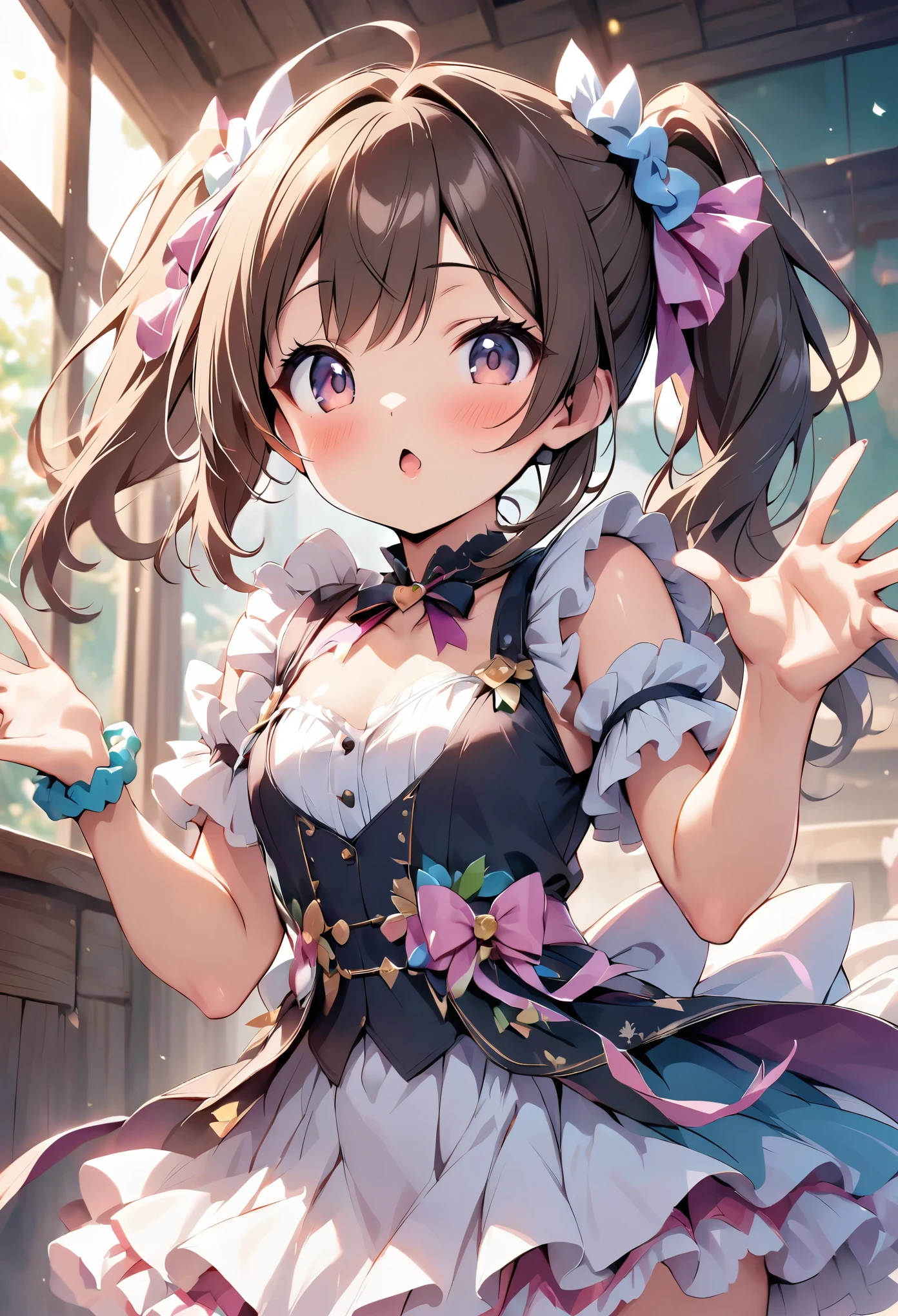 cuteガールフレンドが視聴者をお出迎えします,Blow a kiss to the audience,Wink,Welcome,cute,Adorable,1 Girl:************,cute部屋着:gelato pique:Fluffy white and pink,The epitome of cuteness,Too cute for my taste,Blurred Background,Focus on the girl,Japanese Gravure Idol,Scrunchie,Beautiful, smooth, shiny brown hair,loves it,highest quality,Masterpiece,Super cute,Intricate details,eyelash,Big black eyes,The best composition,Anatomically correct,sweetheart,Illustrations that make the viewer feel fluffy,Close one eye,Show off your lips,Put your hands forward