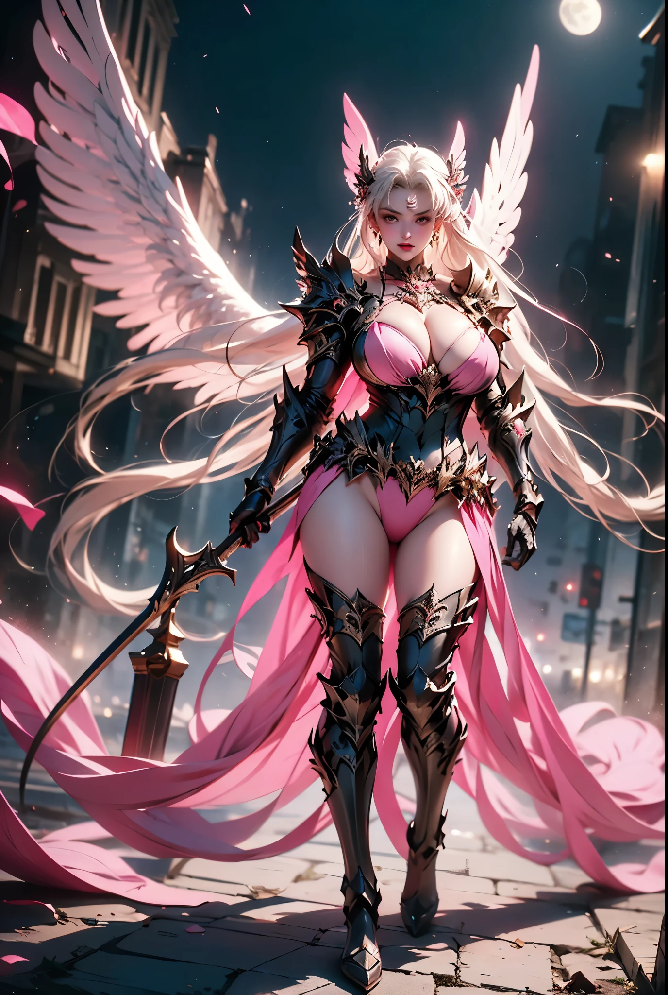 um close de uma mulher com uma caveira no ombro, Anjo majestoso de corpo inteiro, garota anjo cavaleiro, angel in plastic armor, anjo feminino alto, linda garota anjo ciborgue, beautiful female cleric, cushart krenz arte chave feminino, serafim, Conceito de personagem do Shadowverse, deusa. detalhes extremamente altos, ( ( arte conceitual do personagem ) ), Araffe Angel com asas dourado andando em uma rua, Anjo majestoso de corpo inteiro, super anjo largo, anjo largo shot, anjo largo, epic angel wings, body shot of cinematic goddess, Epic angle and pose, Asas angelicais nas costas, grosso, quente, compartilhar, linda garota anjo, de lindo anjo, tiro distante de anjo alto, foto gigante e impressionante da deusa, tem uma mulher de cabelo rosa, corpo inteiro, corpo inteiro, looking at the camera,([long hair hair]:1.8), (full body:1.8), (upper body up:0.3), (hyper realistic:1.4), (realistic:1.3), (best quality real texture skin),masterpiece, highest quality, (perfect face:1.1) , (high detail:1.1), dramatic, female triplets, breasts, white hair, red eyes, cleavage, long hair, curvy, large breasts, moon,(HUGE breasts with beautiful raised pink areolas:1.5), (Cameltoe),masterpiece, highest quality, (perfect face:1.1) , (high detail:1.1), dramatic, female triplets, breasts, white hair, red eyes, cleavage, long hair, curvy, large breasts, moon