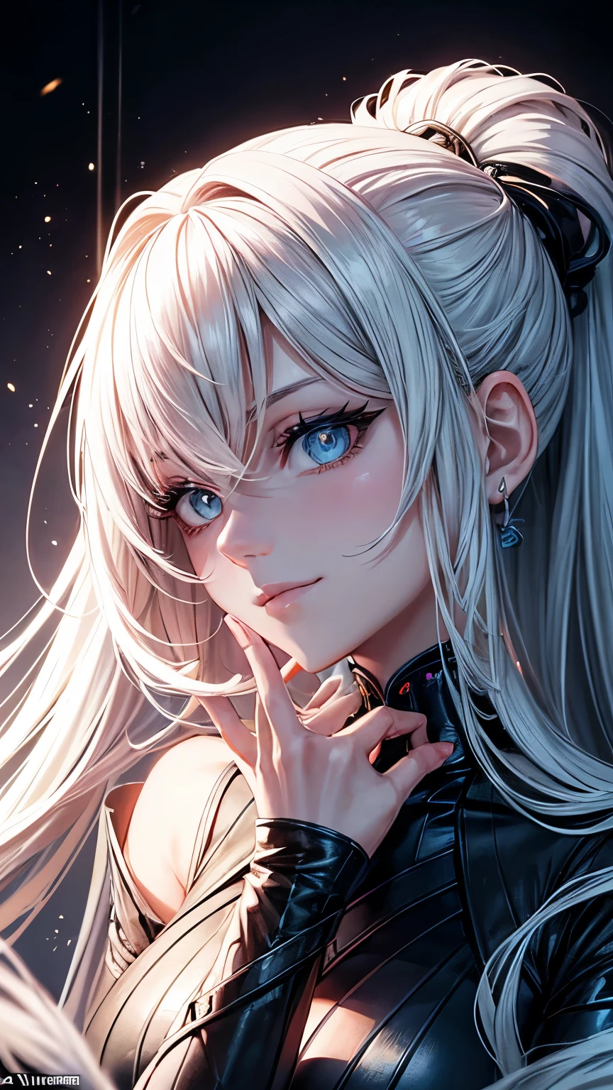 Style: Anime-inspired with a touch of realism (1.3)
Resolution: 32K
Character: 1 anime girl with the ability to manipulate people
Age: Approximately 20 years old
Appearance: Realistic depiction with anime-style features
Hair: Long and flowing, adding to her mysterious aura
Eyes: Captivating and expressive, hinting at mischief and power
Expression: A sly smile, showcasing her manipulative nature
Clothing: Stylish outfit reflecting her confidence and charm
Lighting: Cinematic lighting quality (0.9), emphasizing her ability to control others; backlighting for depth
Details: Finely detailed eyes and face; best quality real texture skin (1.4) for a flawless look
Mood: Confident and in control, with a touch of danger
Special Effects: Incorporate subtle visual effects to represent her mind-manipulating powers, like glowing patterns around her hands or shimmering illusions