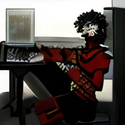 An office with all five employees slacking off at work
