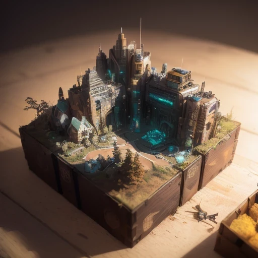 3598年Mars realistic model, (bifurcation, original photo, best quality, masterpiece:1.4),SteampunkCyberpunk6820 City,(CyberpunkMars light:1.3), Mars (related to land),(in a small nature box:1.3),Isometric, small nature, landscape on foundation,landscape,