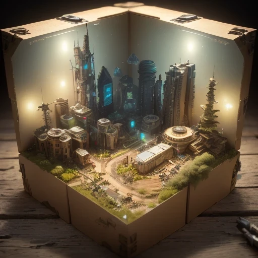 3598年Mars realistic model, (bifurcation, original photo, best quality, masterpiece:1.4),SteampunkCyberpunk6820 City,(CyberpunkMars light:1.3), Mars (related to land),(in a small nature box:1.3),Isometric, small nature, landscape on foundation,landscape,