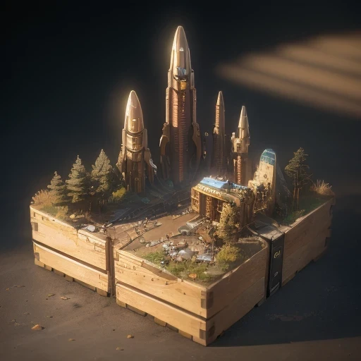 3598年Mars realistic model, (bifurcation, original photo, best quality, masterpiece:1.4),SteampunkCyberpunk6820 City,(CyberpunkMars light:1.3), Mars (related to land),(in a small nature box:1.3),Isometric, small nature, landscape on foundation,landscape,