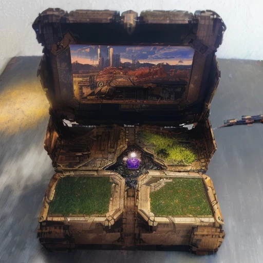3598年Mars realistic model, (bifurcation, original photo, best quality, masterpiece:1.4),SteampunkCyberpunk6820 City,(CyberpunkMars light:1.3), Mars (related to land),(in a small nature box:1.3),Isometric, small nature, landscape on foundation,landscape,