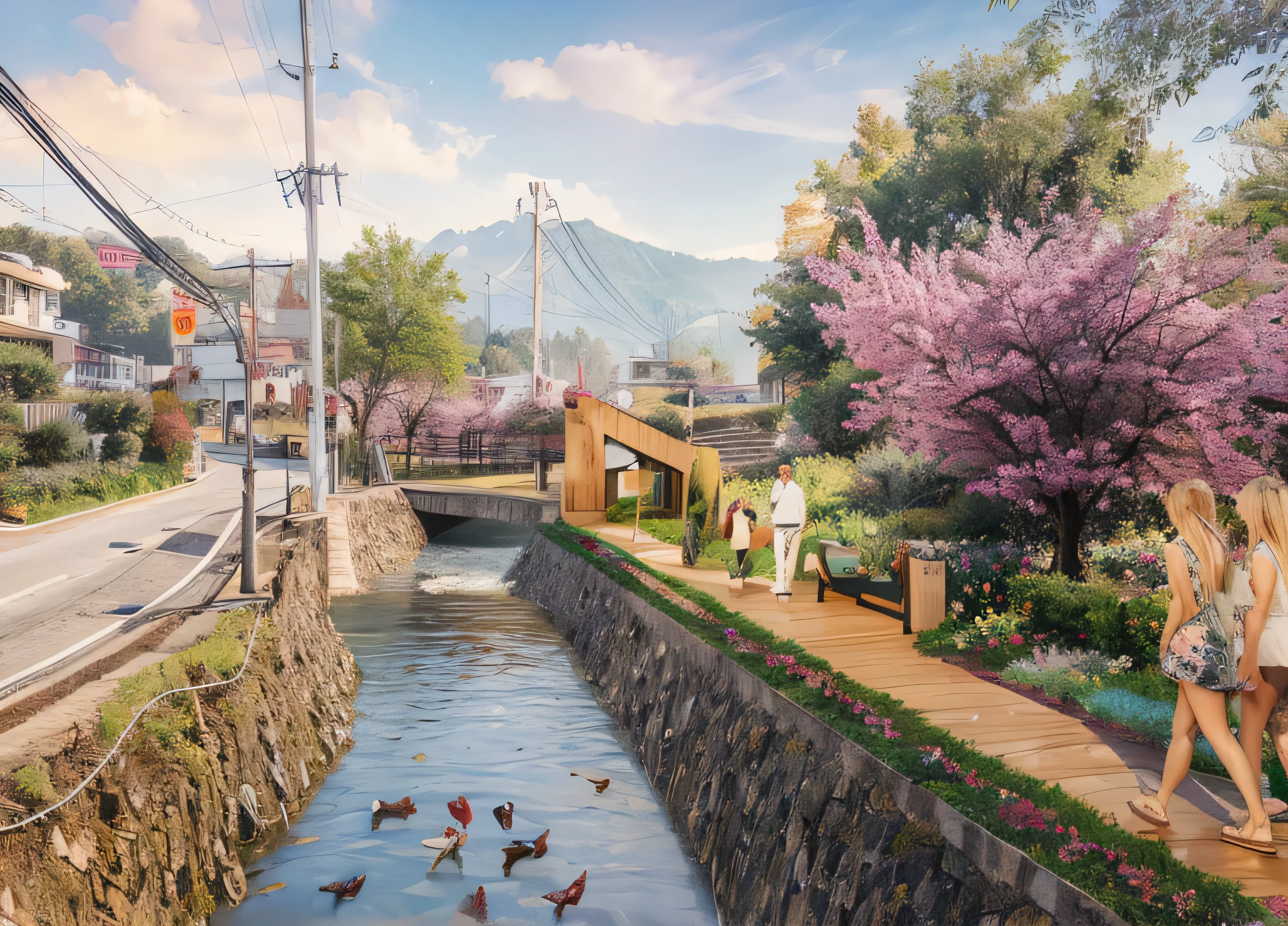 Hand-painted style design renderings