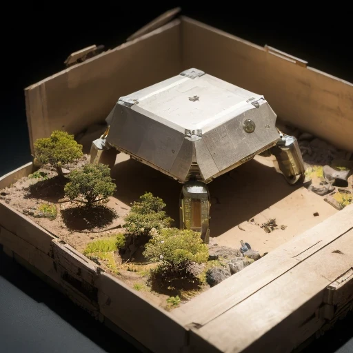 6598年Mars realistic model, (bifurcation, original photo, best quality, masterpiece:1.4),SteampunkCyberpunk6820 City,(CyberpunkMars light:1.3), Mars (related to land),(in a small nature box:1.3),Isometric, small nature, landscape on foundation,landscape,