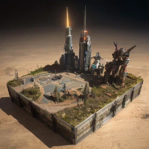 6598年Mars realistic model, (bifurcation, original photo, best quality, masterpiece:1.4),SteampunkCyberpunk6820 City,(CyberpunkMars light:1.3), Mars (related to land),(in a small nature box:1.3),Isometric, small nature, landscape on foundation,landscape,