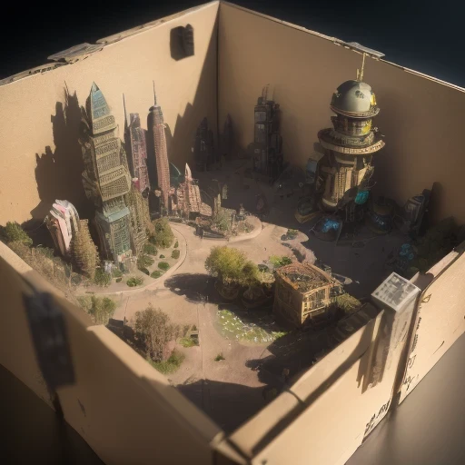 6598年Mars realistic model, (bifurcation, original photo, best quality, masterpiece:1.4),SteampunkCyberpunk6820 City,(CyberpunkMars light:1.3), Mars (related to land),(in a small nature box:1.3),Isometric, small nature, landscape on foundation,landscape,