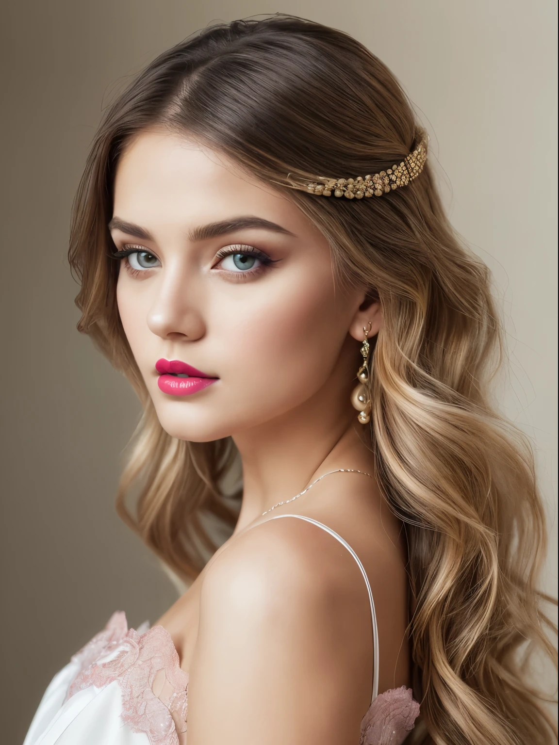 (Best quality,8K,A high resolution,Masterpiece:1.2, DSLR, 16k ),Ultra-detailed,(Realistic,Photorealistic,photo-realistic:1.37),Portrait, Creative style artwork, Historical, classical, Sophisticated, plethora of colors ,Highly detailed, Soft lighting, luxurious environment , black dress, there is young woman , girl wearing a red classy royal dress, performing a music video, slim fit (oval perfect shape, asymmetrical face structure, perfect proportion, almond eye type, hazal eye color, detailed eyes, yellow hair color, 34 inch breasts, hourglass figure, slim body, pale white skin tone ,sexy girl, 22 years old, soft wavy hair, looking away, attitude expression, professional makeup, pink lips)