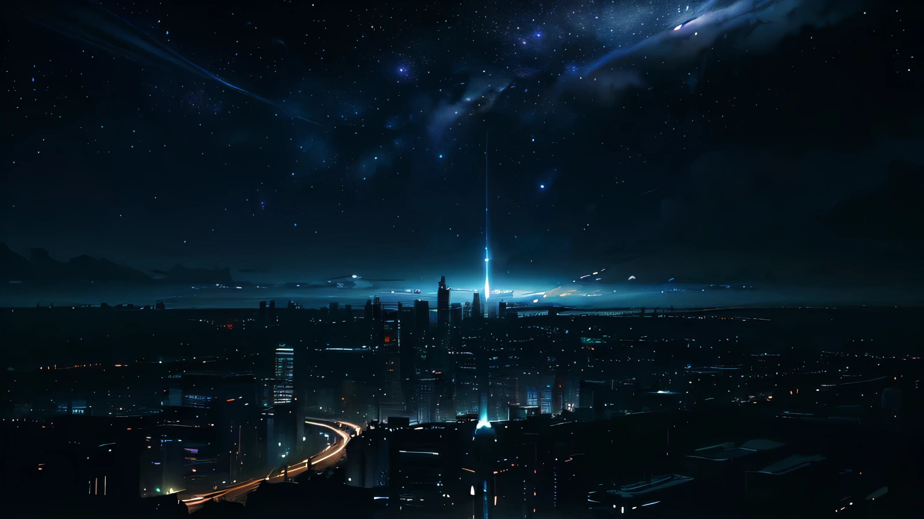 makoto shinkai's concept art, tumbler, magical realism, Beautiful anime scene, Space Sky. by makoto shinkai, ( ( ( makoto shinkai ) ), Anime Background art, Anime Background, makoto shinkai style, Anime movie background, Galaxy Express, No humans  