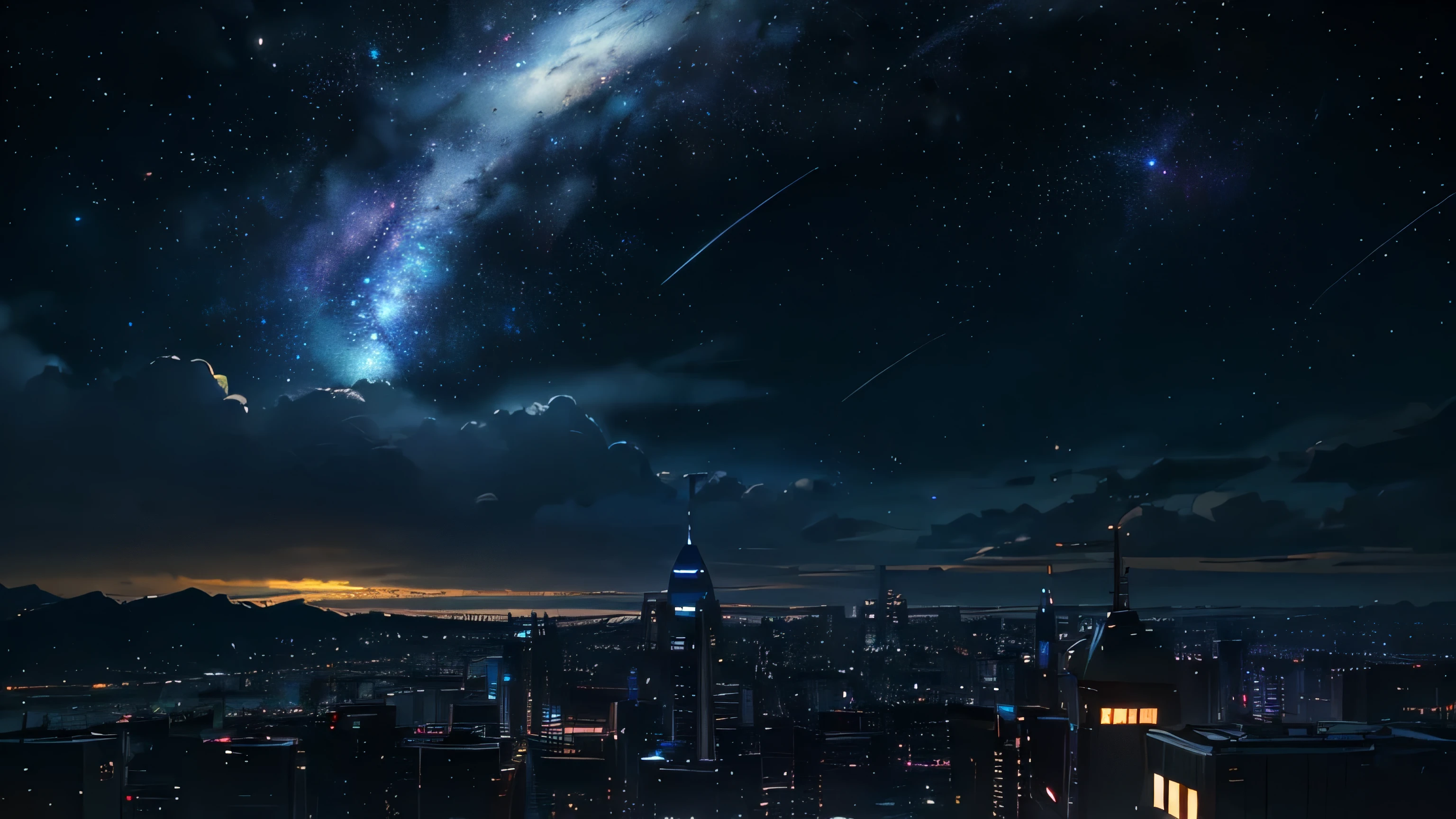 makoto shinkai's concept art, tumbler, magical realism, Beautiful anime scene, Space Sky. by makoto shinkai, ( ( ( makoto shinkai ) ), Anime Background art, Anime Background, makoto shinkai style, Anime movie background, Galaxy Express, No humans