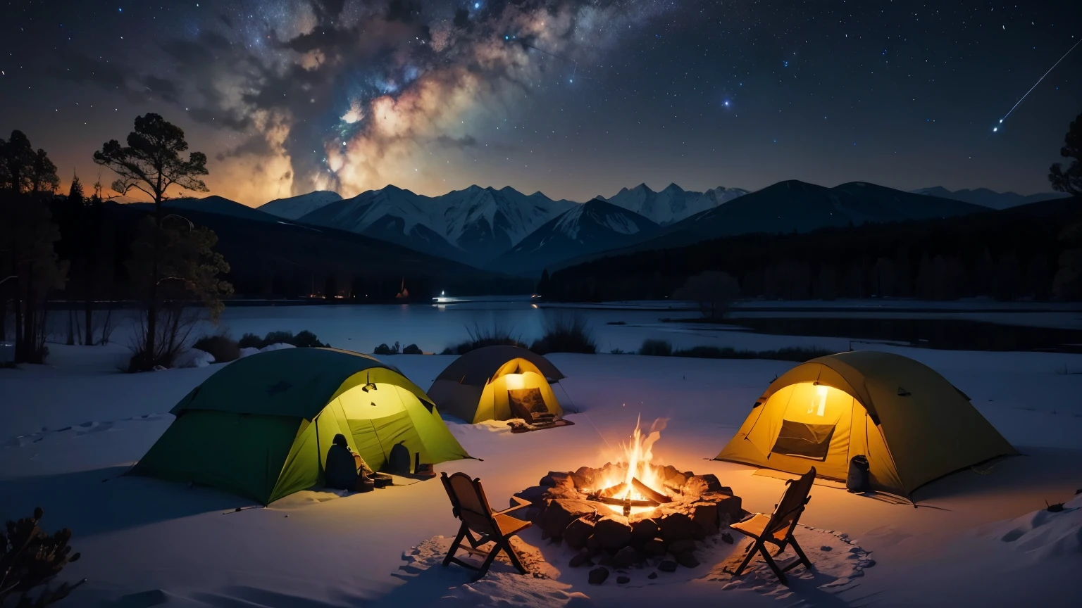 camp, Chabak, 밤 sky full of stars, tranquil night, masterpiece, amazing
