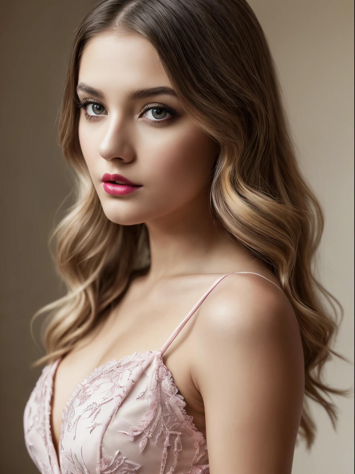 (Best quality,8K,A high resolution,Masterpiece:1.2, DSLR, 16k ),Ultra-detailed,(Realistic,Photorealistic,photo-realistic:1.37),Portrait, Creative style artwork, Historical, classical, Sophisticated, plethora of colors ,Highly detailed, Soft lighting, luxurious environment , black dress, there is young woman , girl wearing a red classy royal dress, performing a music video, slim fit (oval perfect shape, asymmetrical face structure, perfect proportion, almond eye type, hazal eye color, detailed eyes, yellow hair color, 34 inch breasts, hourglass figure, slim body, pale white skin tone ,sexy girl, 22 years old, soft wavy hair, looking away, attitude expression, professional makeup, pink lips)