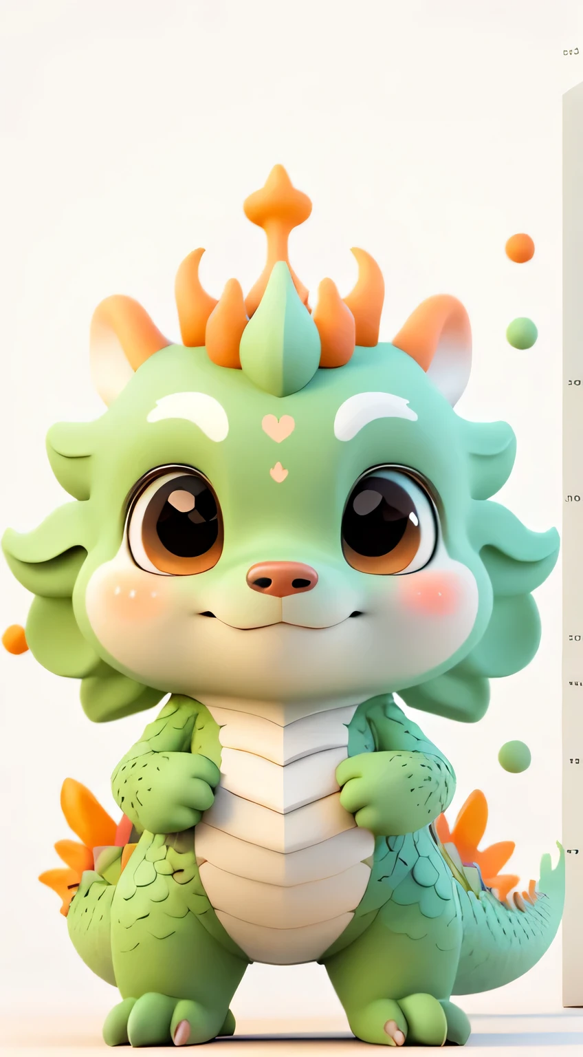 best quality, ,, Lovely and detailed digital art, Cute numbers, Cute little dragon, , WLOP's style, cute numbersArt, Pastel colors,3D,Simple style,Minimalism