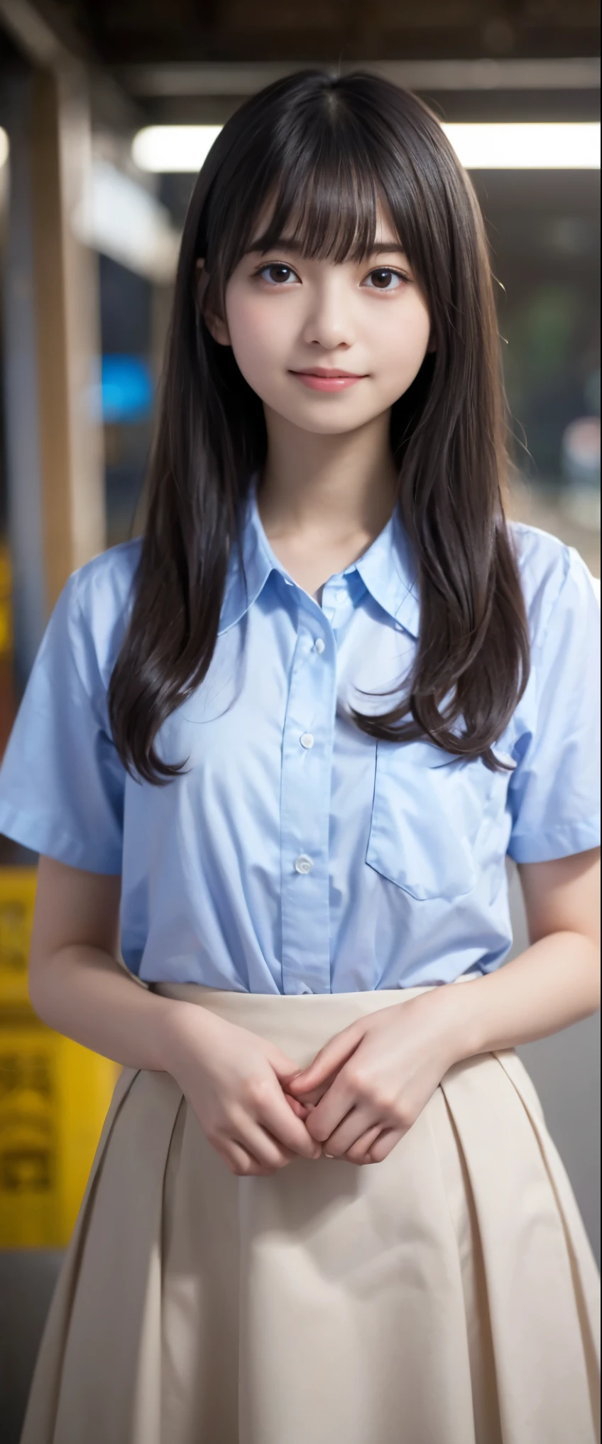 (masterpiece, highest quality:1.2), 8k, 12才のFull nudityの女の子, 85mm,Official AR RAW Photos, スーパースリムなスレンダーbeautiful girl, skirt、上Half BodyHalf BodyFull nudity、Short sleeveの白シャツをたくし上げた、Showing off your breasts、Beautiful medium breasts、Show me your ears、Naked girls photoshoot、Full nudity, Cute face, close, Half Body, It was a race, Gardenia, beautiful girl, , Thighs, Short sleeve, Station platform、 Looking at the audience, No makeup, (Big smile), Film Grain, chromatic aberration, Sharp focus, Face Light, Bright lighting, 10 generations, Detailed face, Background Blur, (Dark red tie:1.1)、((((((12 year old girl with her shirt tucked up))))))、((((((12才のFull nudity女子高生)))))、Tight waist、Embarrassing pose、Shy and nervous girl、 Sad face