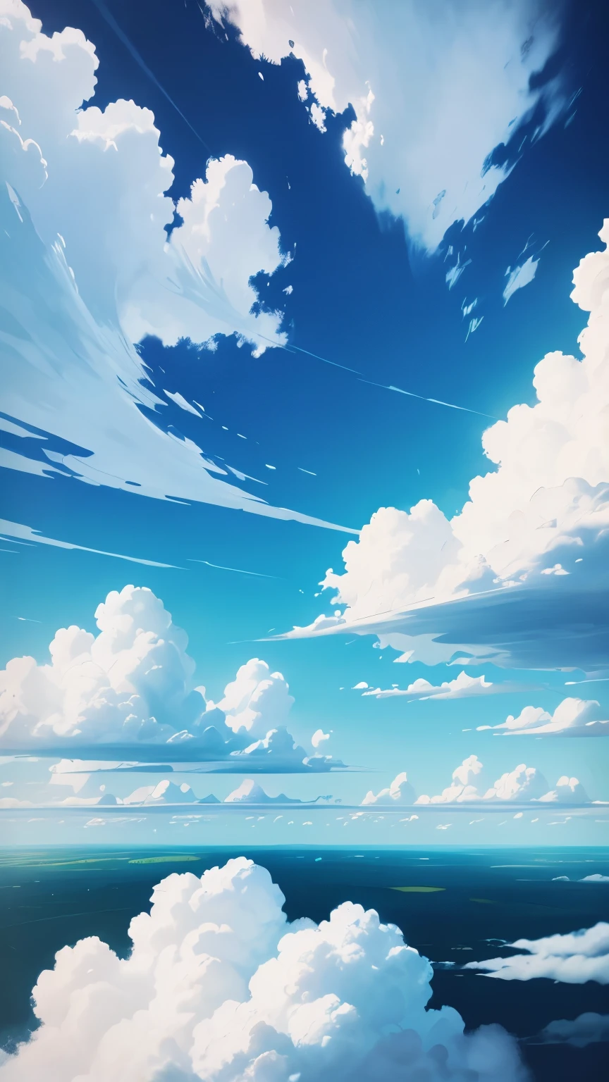 Blue sky full of clouds cartoon