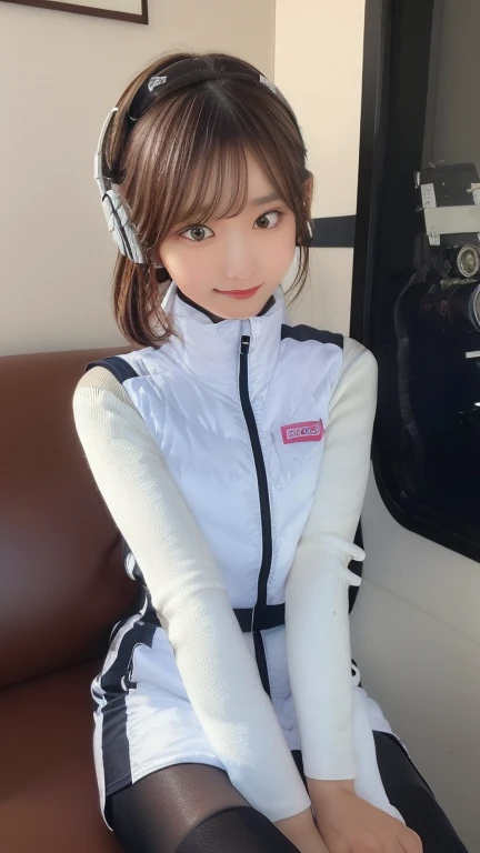 (masterpiece:1.5)、(Realistic:1.5)、(highest quality:1.4、8k、RAW Photos)、
Ultra-high resolution、Professional Lighting、Perfect dynamic composition、Photographed indoors、
Film Grain、chromatic aberration、(Bokeh:1.1)、
Frank、Sophisticated、charm、Ultra-realistic、Attention to detail、Golden Ratio、
(1 girl)、Slender girl、Delicate and charming girl、Cute Woman:1.4、
Serious expression、Looking at the audience、Sculptural installation、Sit on the sofa and relax、
Light brown hair、Shiny Hair、Hairstyle: Ponytail、
real skin、
Shut your mouth.、Beautiful Eyes、double eyelid、Thin arms、、
、Show off your thighs,(astrovest):5,(shiny white log downvest):3,BREAK ((Detailed face, Professional photography)), ((NSFW, zettai ryouiki, 1 girl)), Ultra-high resolution, (Realistic: 1.4), RAW Photos, highest quality, (PhotoRealistic Stick), concentrated, Soft Light, ((30 years old)), ((Japanese)), (( (Young Face))), (surface), (Depth of written boundary), masterpiece, (Realistic),(inside ISS):3, woman, ,astrovest:2,headphone:2,smartwatch,,bangs, ((1 girl)),(black sleeves):2,(black tights):2,inside spacestation,inside spacecraft,,zero gravity,smile,open leg,blush:1.5,hidden hands,neotech