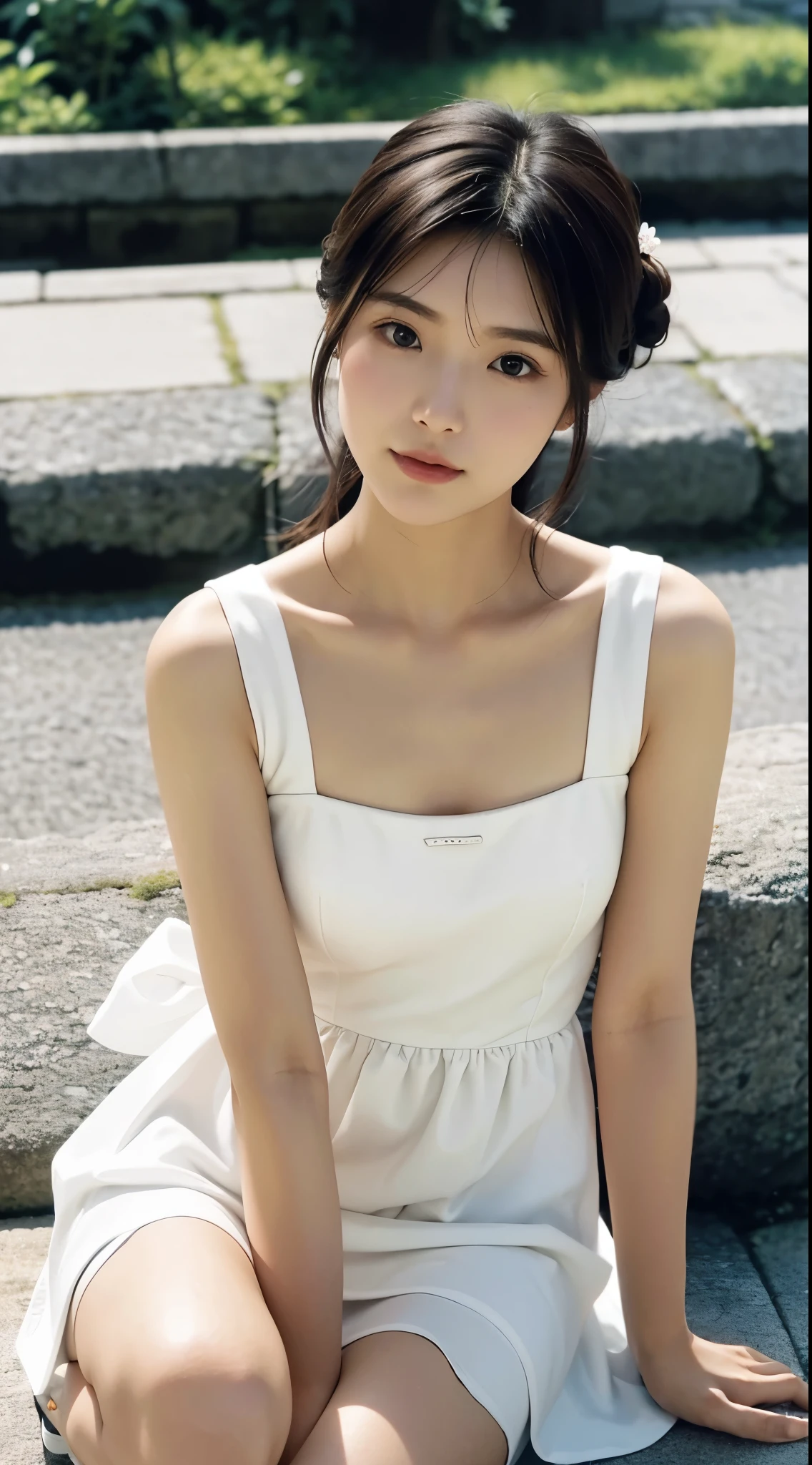 a close up of a woman in a white dress posing for a picture, shiori teshirogi, Yoshitomo Nara, chiho, kimi takemura, takada akemi, aoi ogata, narumi kakinouchi, chiho ashima, harumi, ai yazawa, yasumoto oka