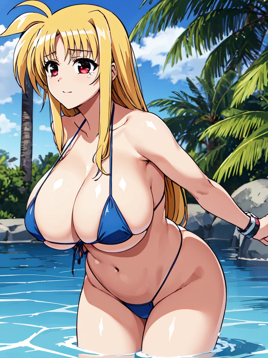 masterpiece,top-quality,fate testarossa harlaown,heroine of magical girl lyrical Nanoha,1girl,solo,blond hair,long hair, outside splash hair,red eyes,beauty,very huge breasts,narrow waist,bust size is 120cm over,crying,sexy,soaked,seductive anime girl, oppai, biomechanical oppai,oppai proportions,Both hands are tied behind their backs and restrained,show oppai,put both hands behind her back,too much exposure swimsuit,micro bikini,swimsuit only,too much exposure swimsuit,micro bikini,swimsuit only,bust size is 120cm over,bust size is 120cm over,too much exposure swimsuit,micro bikini,swimsuit only,Both hands are tied behind their backs and restrained,show oppai,put both hands behind her back,show oppai,put both hands behind her backvery huge breasts,very huge breasts,bust size is 120cm over,too much exposure swimsuit,micro bikini,swimsuit only,Both hands are tied behind their backs and restrained,show oppai,very huge breasts,bust size is 120cm over,too much exposure swimsuit,micro bikini,swimsuit only,Both hands are tied behind their backs and restrained,show oppai,very huge breasts,where water collects,let your hair down,let your hair down