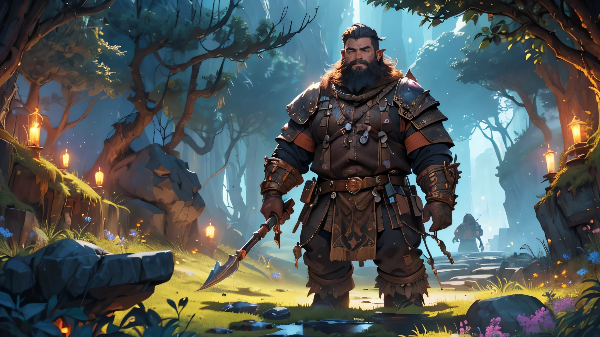 (best quality,4k,highres,masterpiece:1.2),ultra-detailed,(realistic:1.37)
illustration,well-built dwarf,sturdy dwarf,short black hair,beard,carrying a pickaxe,preparing to head to the mine,(fantasy theme:1.1),(fantasy landscape),(magical world),(mystical atmosphere:1.1),(enchanted forest),(dark and mysterious),(hidden treasures),(glowing crystals),(ancient runes),(mythical creatures),(cavernous tunnels),(heavy-duty mining equipment),(ominous shadows),(flickering torchlight),(majestic mountains),(towering rock formations),(lush foliage),(colorful wildflowers),(moss-covered stones),(ethereal glow),(moonlit sky),(shimmering stars),(subtle mist),(distant echoes),(dwarf community),(busy mining operation),(hive of activity),(determined expressions),(hardworking dwarves),(adventurous spirit),(gritty realism),(detailed textures),(impressive scale),(captivating composition),(authentic portrayal),(vibrant colors),(dynamic lighting)