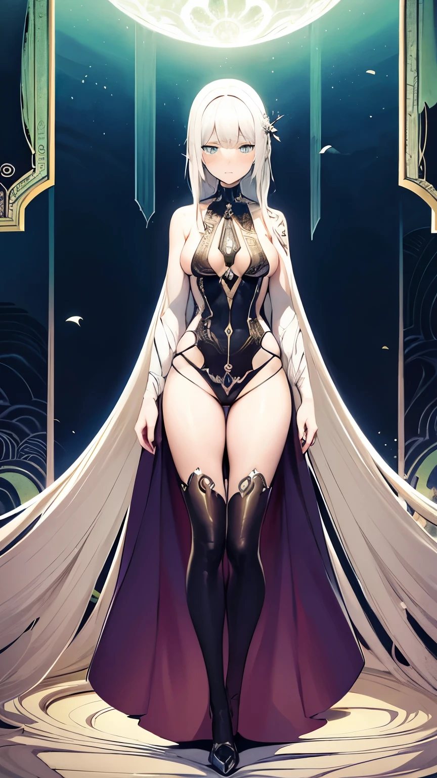 Kay Nielsen, Arthur Scheiner, Surreal, mysterious, bizarre, fantastical, fantasy, Sci-fi, Japanese anime, crescent moon in the afternoon, origami utopia, miniskirt girl, perfect voluminous body, detailed masterpiece  Hyper realistic sharp focus cute happy embarrassing blushing legs spread shy provocative 