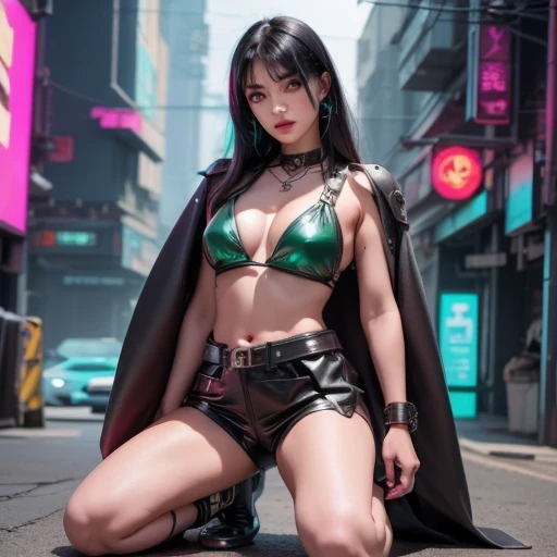 Anime style woman wearing green cape and black leather shorts, From League of Legends, Senna, Cyborg Punk Angry Gorgeous Goddess, European Cyberpunk, Cyberpunk style, Serve as a guard vanguard, Cyberpunk 2020 Model Girl, Cyberpunk clothing, Akali From League of Legends, female Cyberpunk anime girl, even, Leader, beautiful cyberpunk female model, Cyberpunk anime girl, masterpiece, best quality, (Extremely detailed CG Unity 8K wallpaper), (best quality), (Best Illustration), (The best shadow), absurd, Realistic lighting, (abyss), Beautiful and detailed lighting, Artworks by Peter Mohrbacher,,Anime style woman wearing green cape and black leather shorts, Senna from League of Legends, Cyberpunk Angry Gorgeous Goddess, European Cyberpunk, Cyberpunk style, As an Overwatch character, Cyberpunk 2000. Model Girl, Cyberpunk clothing, Akali from League of Legends, female Cyberpunk anime girl, Keda, Actress, beautiful cyberpunk female model, Cyberpunk anime girl,masterpiece, best quality, (Extremely detailed CG Unity 8K wallpaper), (best quality), (Best Illustration), (The best shadow), absurd, Realistic lighting, (abyss), Beautiful and delicate light, Artworks by Peter Mohr Bacher,, Anime girl in bikini and leather shorts posing for a photo, European Cyberpunk style, Cyberpunk Angry Gorgeous Goddess, Cyberpunk 20 Model Girl, Seductive Tiffany Lockhart Portrait, She is ready for battle, female Cyberpunk anime girl, Tiffany, Tiffany Lockhart, Cyberpunk anime girl, Cool anime 8k, Cyberpunk Girl, Sexy pose 1 girl, Solitary