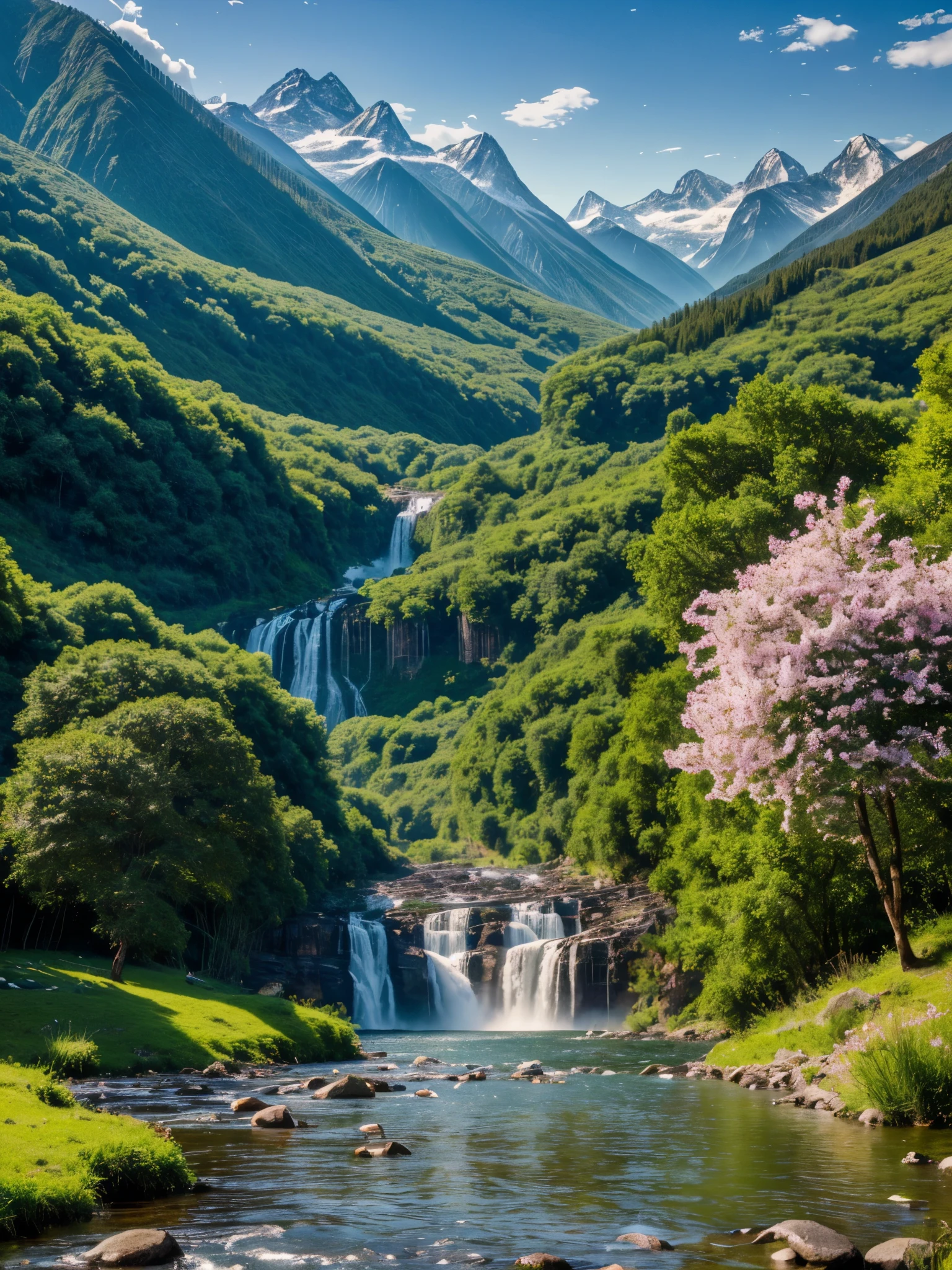(best quality,4k,8k,highres,masterpiece:1.2),ultra-detailed,(realistic,photorealistic,photo-realistic:1.37),illustration,atmospheric lighting,majestic colors,gorgeous scenery,serene,ethereal,wisdom,strength,beauty,motherly love,nurturing,caring,harmony,gentle,floral patterns,flowing hair,earthly textures,fertile land,abundant vegetation,mountains in the distance,winding rivers,sparkling waterfalls,endless sky,whispering breeze,birds singing,warm sunlight,floating petals,cradling the Earth,diversity of life,a peaceful aura,fleeting butterflies,graceful movements,loving gaze,natural balance,unconditional love,tranquil atmosphere,celestial beauty.