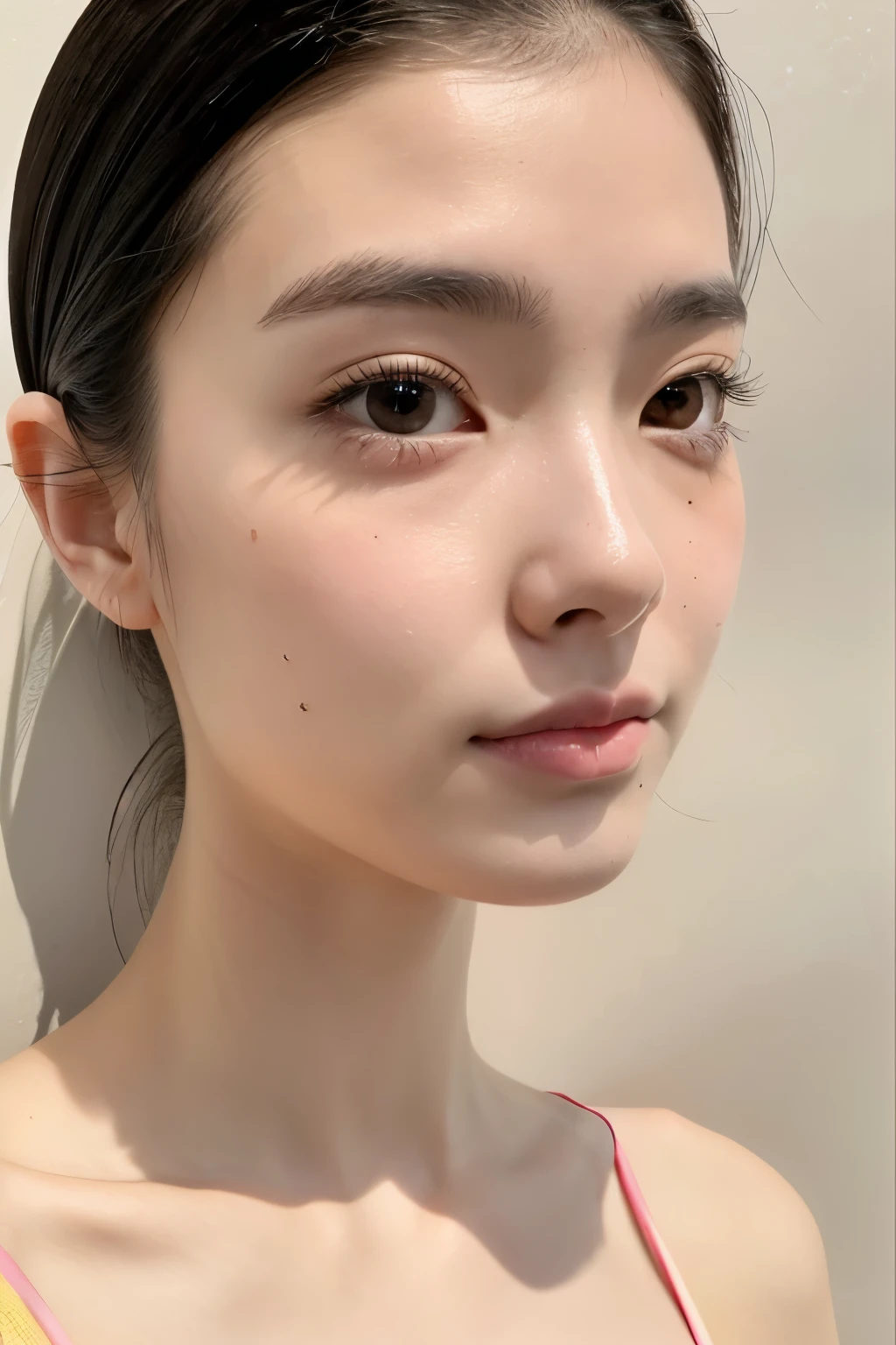 One Woman Beautiful girl with slender abs：1.3（Random hairstyle、Big Tits：1.２）Swimwear、indoor、Ultra detailed face、Detailed eyes、Double eyelids