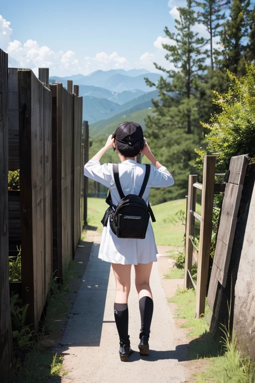 Photographer taking a commemorative photo、A shot from behind