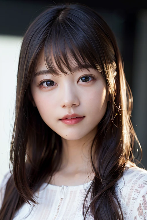 (8k、Raw photo、highest quality、masterpiece:1.2)、(Realistic、Photorealistic:1.37)、Ultra-detailed、超A high resolution、1 girl、Seeing the viewer、Beautifully detailed face、Laughter、narrow、(Narrow waist) :1.3)、Lace dress、Beautifully detailed skin、Skin Texture、Floated hair、Professional Lighting、