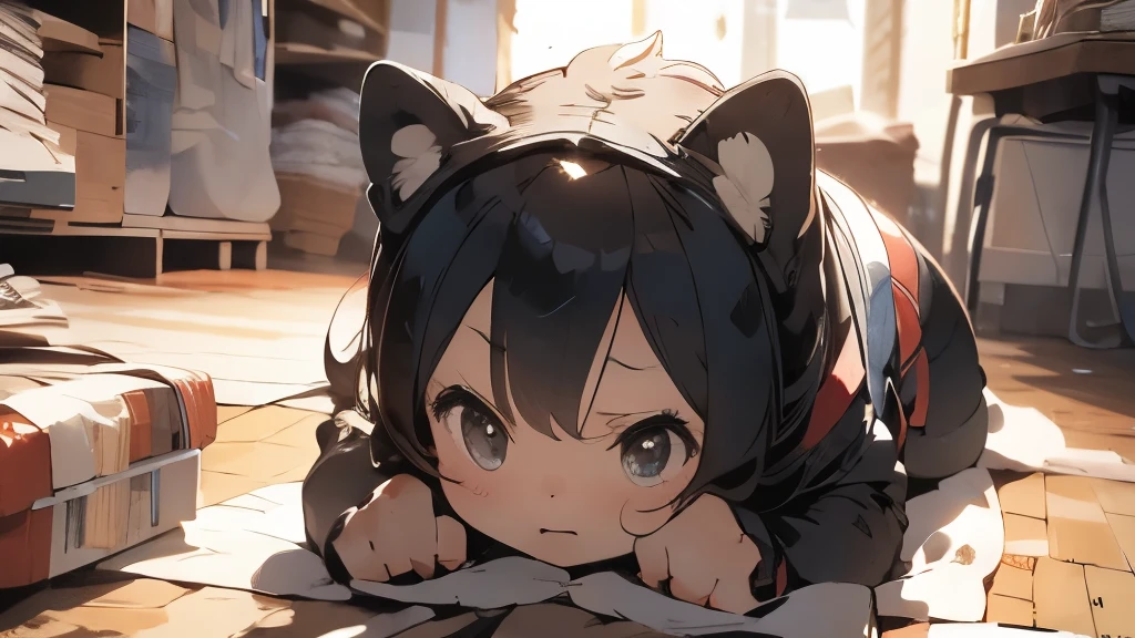 Prostration, looking down, face on floor