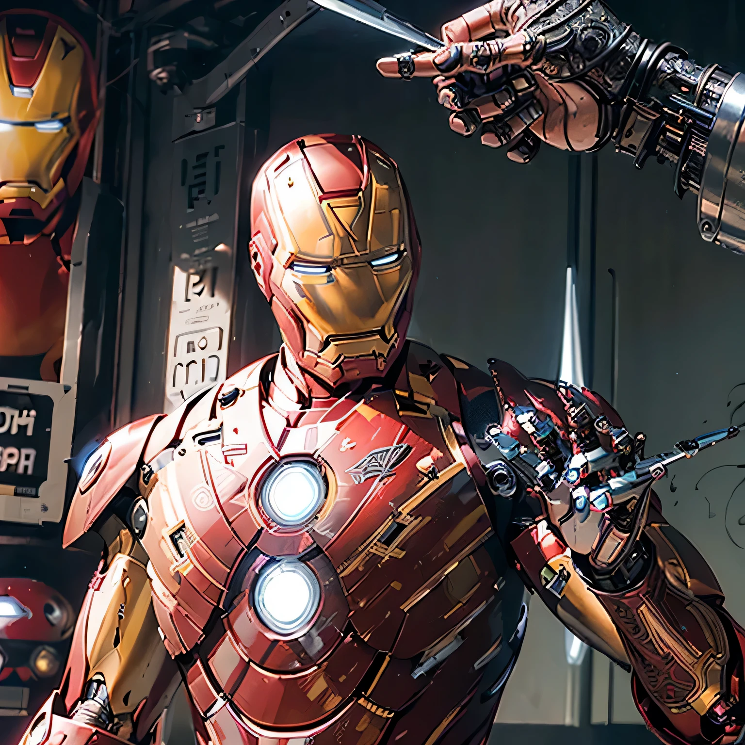 ((Iron Man-inspired Robot Cop: 1.4)), ((Metal masterpiece: 1.3)), ((Realistically engineered: 1.6)), ((Detailed and intricate: 1.5)), ((Cutting-edge technology: 1.7)),

The Iron Man-inspired Robot Cop generates with intricate mechanics and meticulously crafted details, reflecting its masterpiece status. The authenticity of its design is evident in every carefully engineered component,from the glossy red and gold finish to the lifelike movements and expressions of its face. The robot's body is meticulously constructed, with each bolt and rivet adding to