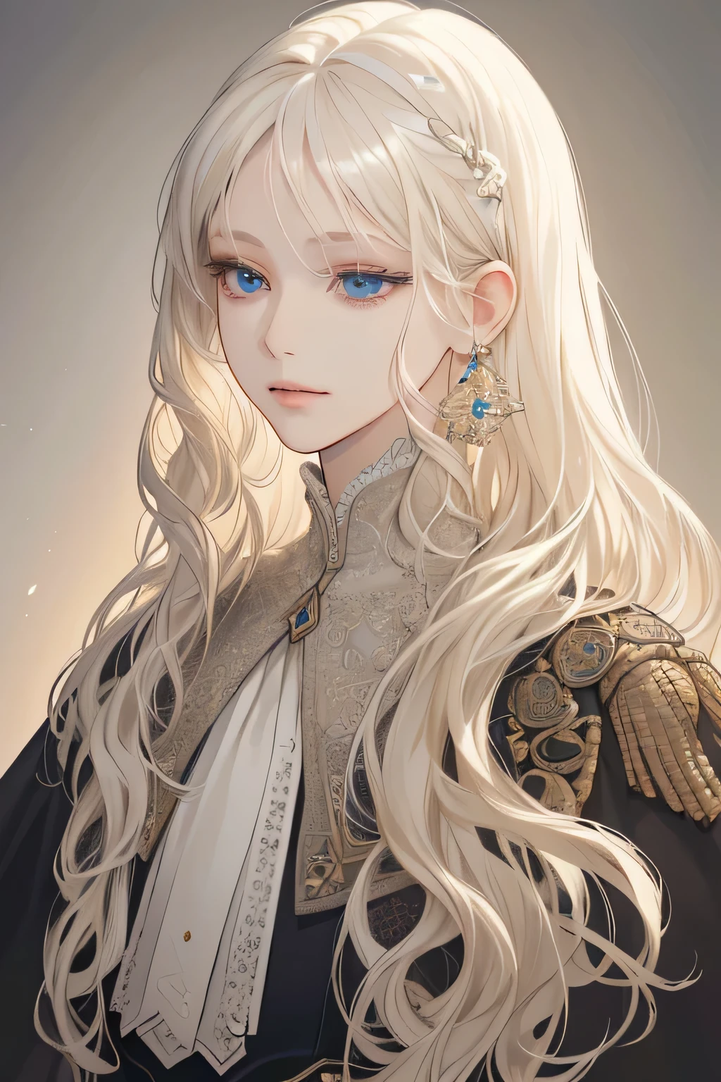 (extreamly delicate and beautiful:1.2), 8K,(masterpiece:1.0),(best_quality:1.0), 1 girl, and intricate detailing, Enlarged textures, and intricate detailing, finely eye and detailed face, and intricate detailing, shiraga, platinum blonde curls long hair, (closed mouths), Perfect eyes, Equal eyes, carolina eyes (A famale god) with uniform yunani kuno