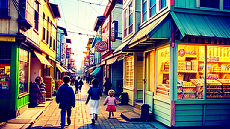 Candy shop、Sunset on 3rd Street、Children playing with a spinning top、Parents and children playing with kites、Children playing with menko、Children shopping at a candy store、Old Japanese tiled house、Scene of children playing、A crowd of children playing in front of a candy store、Children's smiling faces、Children's smiling faces、Children's smiling faces、Grandma poster girl of a candy store、