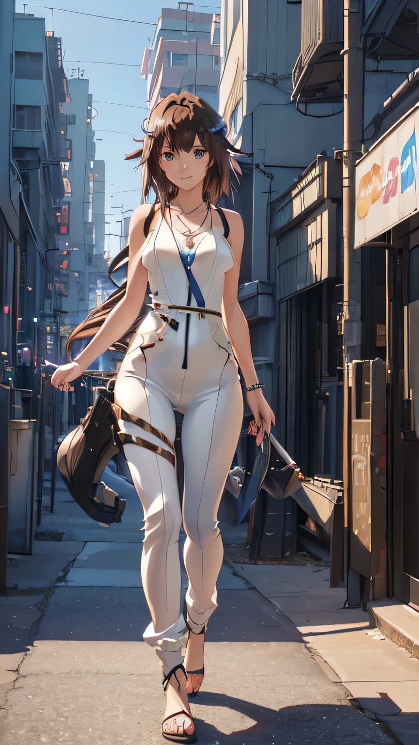 ((Final Fantasy (Yuna), (young girl, , full body, naked body, dark hair, light skin, scarlet lips, smile; black, expressive playful eyes, long eyelashes)). ((Anime girl with brown hair hair and white dress with necklace, beautiful character painting, soft anime computer graphics, realistic anime art, beautiful anime woman, Cyberpunk, futurism, tight jumpsuit, anime girl rendering, Makoto Shinkai and Artgerm, realistic 3D anime style, anime realism style, digital art in anime style, beautiful anime girl)), (style, very beautiful young girl)). ((High quality, masterpiece)).very sexy, 75 % nsfw, 60% nude